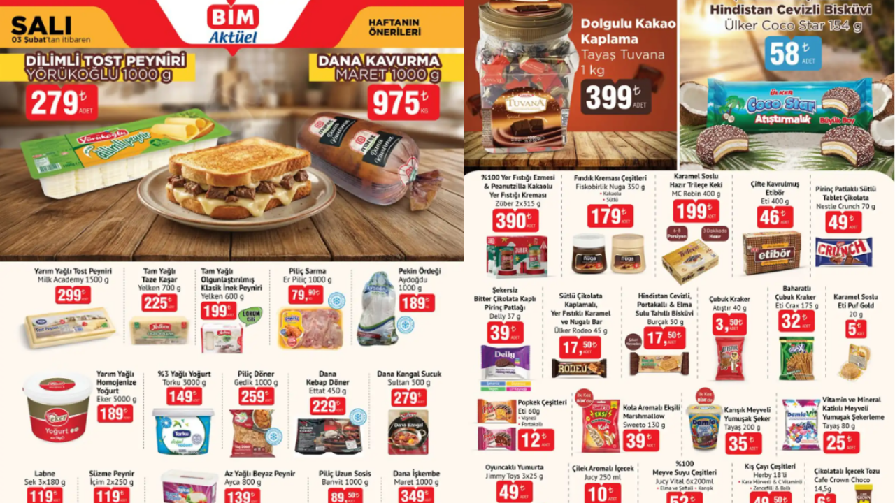 BİM 3 Şubat Aktüel kataloğu yayımlandı! Uygun fiyatlı listede gıdadan, televizyona yok yok!