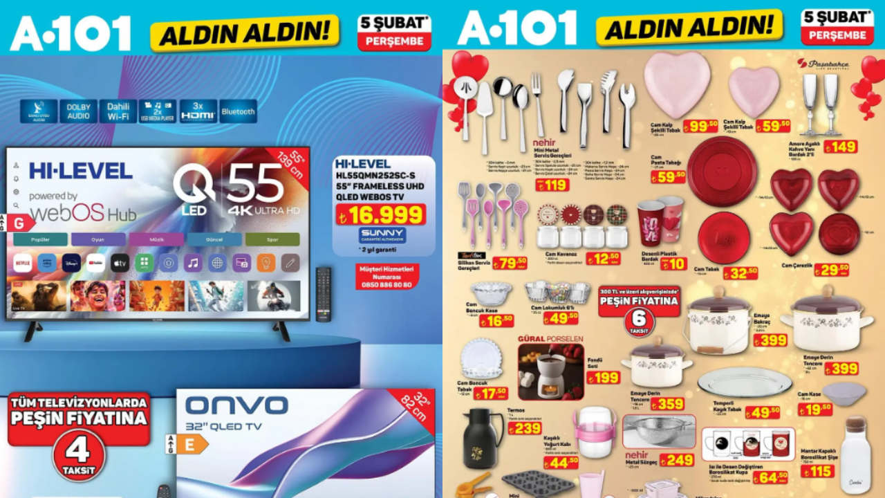 A101 “Aldın Aldın” indirimleri 5 Şubat’ta başlıyor: Teknolojiden araca, mutfaktan Sevgililer Günü’ne büyük fırsatlar