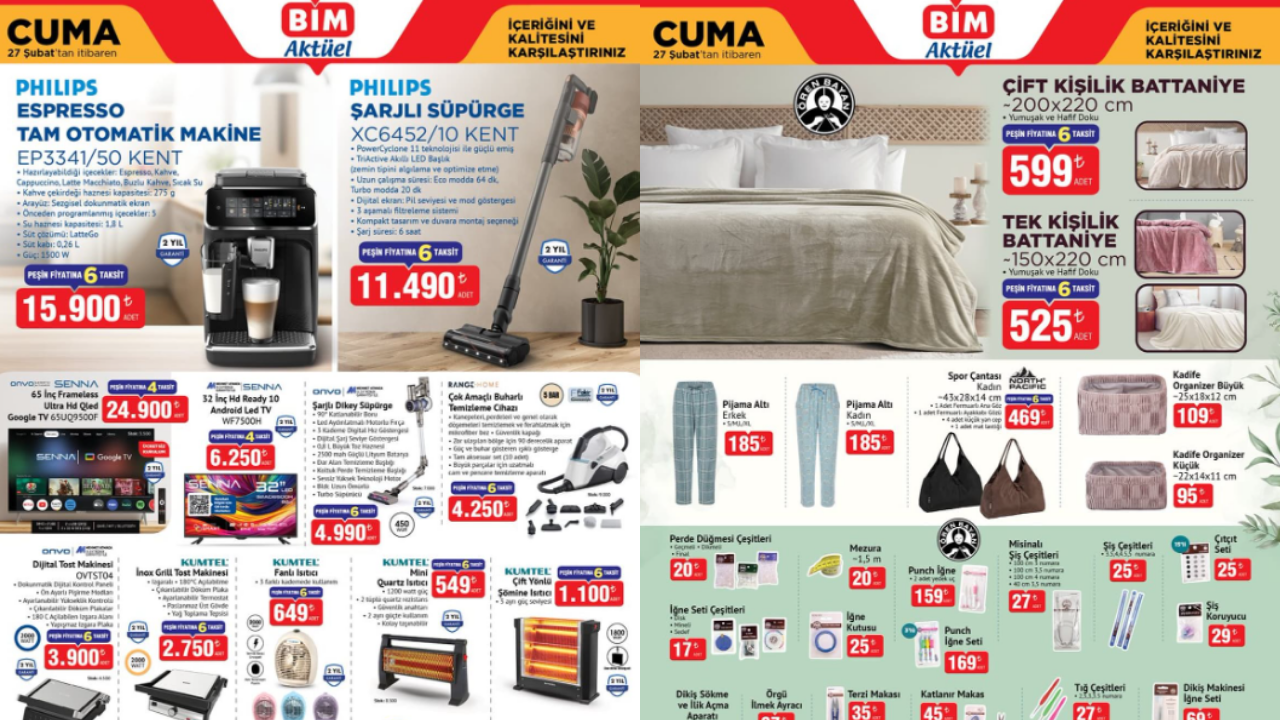 BİM 27 Şubat Aktüel Kataloğu yayınlandı: Elektronikten ev tekstiline, mutfaktan oyuncağa dev indirimler!