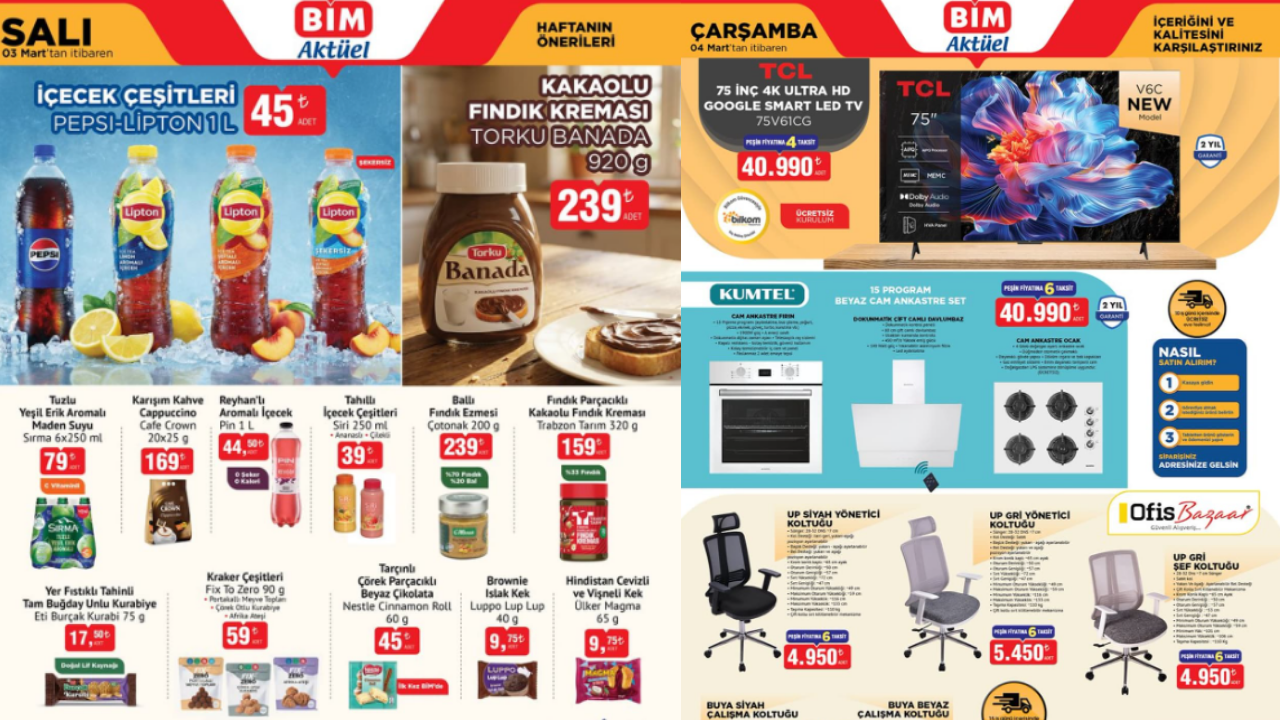 BİM 3 Mart Aktüel Kataloğu: Temel ihtiyaçtan ofis konforuna dev indirimler raflarda!