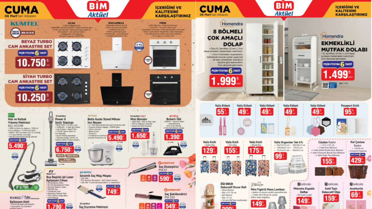 BİM 6 Mart 2026 Aktüel Kataloğu yayında: Dolaplardan ev tekstiline, oyuncaktan mutfak ürünlerine büyük indirim!